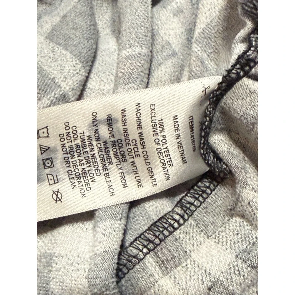 Nautica Sleepwear Mens Medium Black Grey Plaid Fleece Lounge Pajama Pant 1416769
